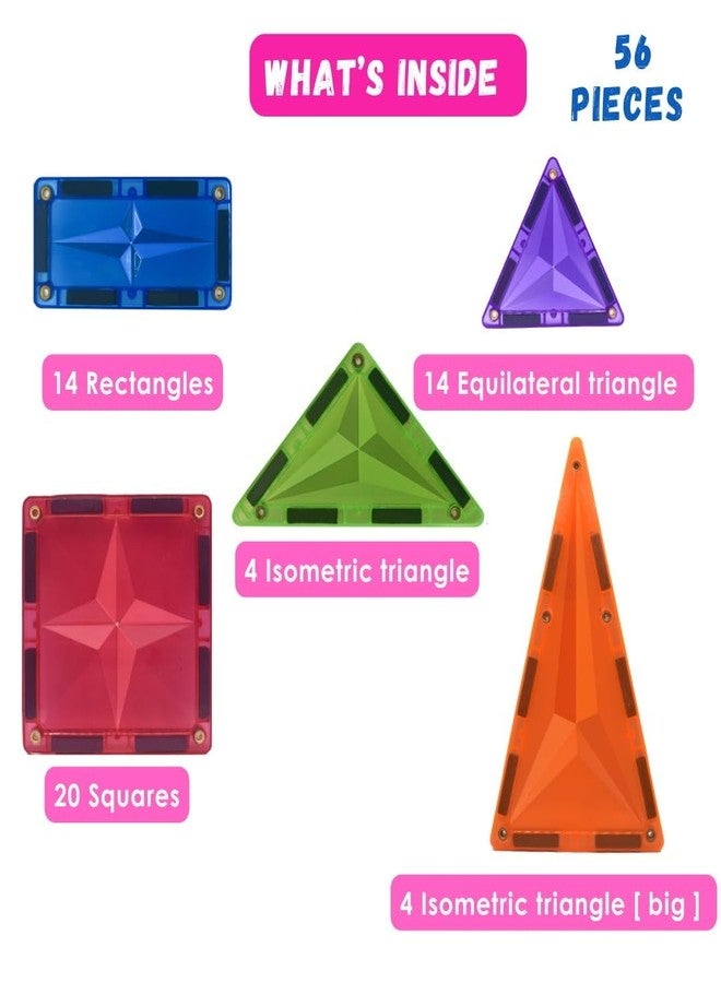 Zephyr Learning Steps - Magnetix-4, Child's First Construction Set, STEAM Educational Toy, Magnetic Construction Set, Magnetic Tiles, Magnetic Building Blocks for Boys and Girls Age 3+ - Pieces: 56 - Image 4